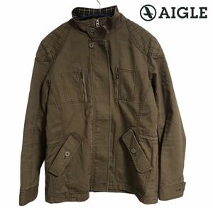 ★ AIGLE ★ エーグル レディース ブルゾン アウター ジャケット Sサイズ カーキ色 綿100％ JACKET 即日発送