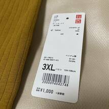 ★UNIQLO ユニクロ／リブボートネックT（五分袖）3XL 大きいサイズ イエロー マスタード_画像2