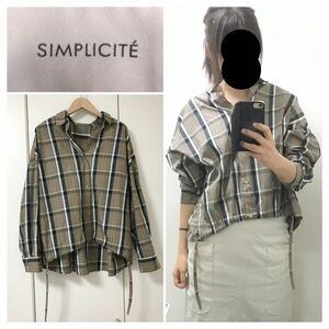 ジョイントワークス シンプリシティエ ベーセーストック SIMPLICITE 抜き襟 チェックシャツ ドロップショルダー 送料400円　1944②