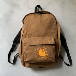 90s USA製 Carhartt カーハート ダック ブラウン キャンバス バックパック リュック 裏地ブランケット MU996 ヴィンテージ OLD アメリカ製