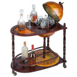  globe type foreign alcohol glass bottle storage Wagon bar cabinet * with casters . Home bar bottle rack furniture sake bar interior style times goods . interval sake place ornament 