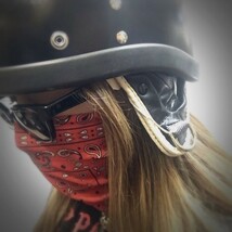 送料無料 TUBE MASK BUFF MASK ストレッチ チューブマスク Red Paisley / バイカー バフマスク HUF マフ UV対策 ストレッチマスク 夏用_画像7