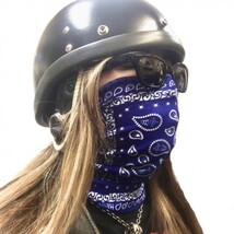 送料無料 TUBE MASK BUFF MASK ストレッチ チューブ マスク Smile Blue Paisley/バイカー バフマスク ネックウォーマー UV対策 柔らか 薄手_画像6