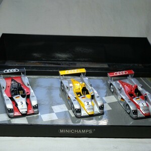 ミニカー 1/43 ミニチャンプス lnfineon Audi R8 Le Mans 2002 Set