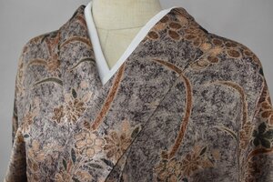 【桜庭呉服店】小紋 着物 花 暈し 菊 可愛い 身丈150cm 裄丈67.5cm　★ kb-1898