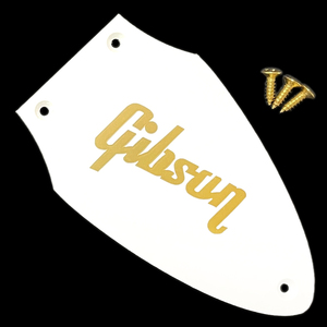 Gibson Flying V ホワイト １プライ　トラスロッドカバー/金文字