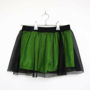 フィラ メッシュスカート スイム ショートパンツ スポーティ 女の子用 160サイズ 黒黄緑 キッズ 子供服 FILA