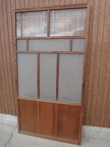 R-38 fittings Showa era sliding door approximately W935xH1755xD33mm purity ..mk wooden glass door old Japanese-style house peace . Cafe store 