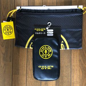 《新品未使用》GOLD'S GYM × しまむら コラボ マルチケース&きんちゃくのセット