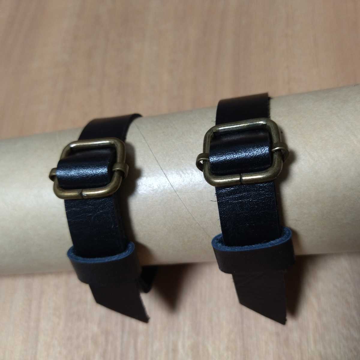 [Set of 2 genuine leather bracelets] Cowhide leather Handmade ☆Can also be used as a choker or anklet for stuffed animals☆ Prototype ⑤, fashion, Fashion Accessories, others