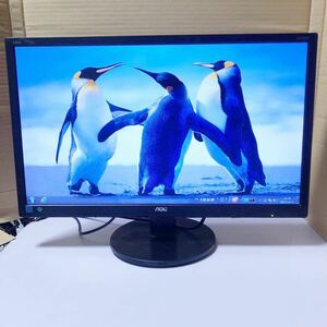 中古AOC E2460S PC パソコン用 液晶モニター ディスプレイ 23.6インチ ワイド LEDバックライト 動作品SHY705