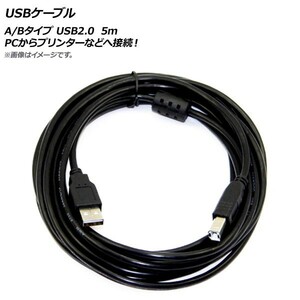 AP USBケーブル A/Bタイプ USB2.0 5m PCからプリンターなどへ接続！ AP-UJ0236-5M