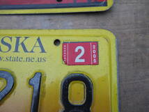 【A21003】アメリカ合衆国/USA/ネブラスカ州車用ナンバープレート「NCS 218」/2005年 NEBRASKA　2枚組_画像3