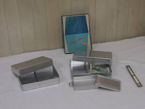  new old goods * Showa Retro * aluminium lunch box * bulkhead attaching * book type *2 point set sale *210S4-F11061