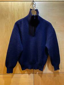 COMMANDO KNITWEAR Made in England 48 ウール ネイビー セーター イギリス UK 古着 プルオーバー ハイネック