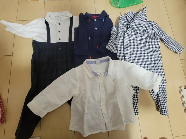 お買い得！ファミリア　ラルフローレン　プティバトーロンパース　シャツ　子供服4枚セット RALPH LAUREN