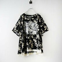 美品 大きいサイズ AS KNOW AS olaca アズノゥアズ オオラカ お祝いハッピーTシャツ 19/ブラック【2400013005708】_画像1