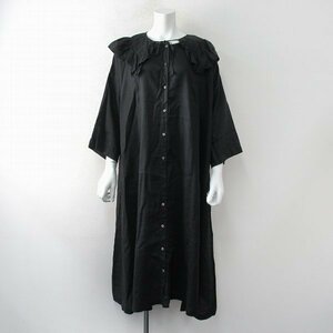 2022SS nest Robe ネストローブ リネン 2way付け襟ワンピース F/ブラック【2400013053990】