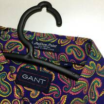 90s GANT ペイズリー柄 コットン ボタンシャツ 長袖 Mサイズ_画像7