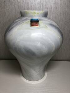 高麗大理石 壺 KOREA IL SHIN STONE 花瓶 花器 花生 花入 フラワーベース marble マーブル 華道具 飾り 置物 オブジェ インテリア 高さ29cm