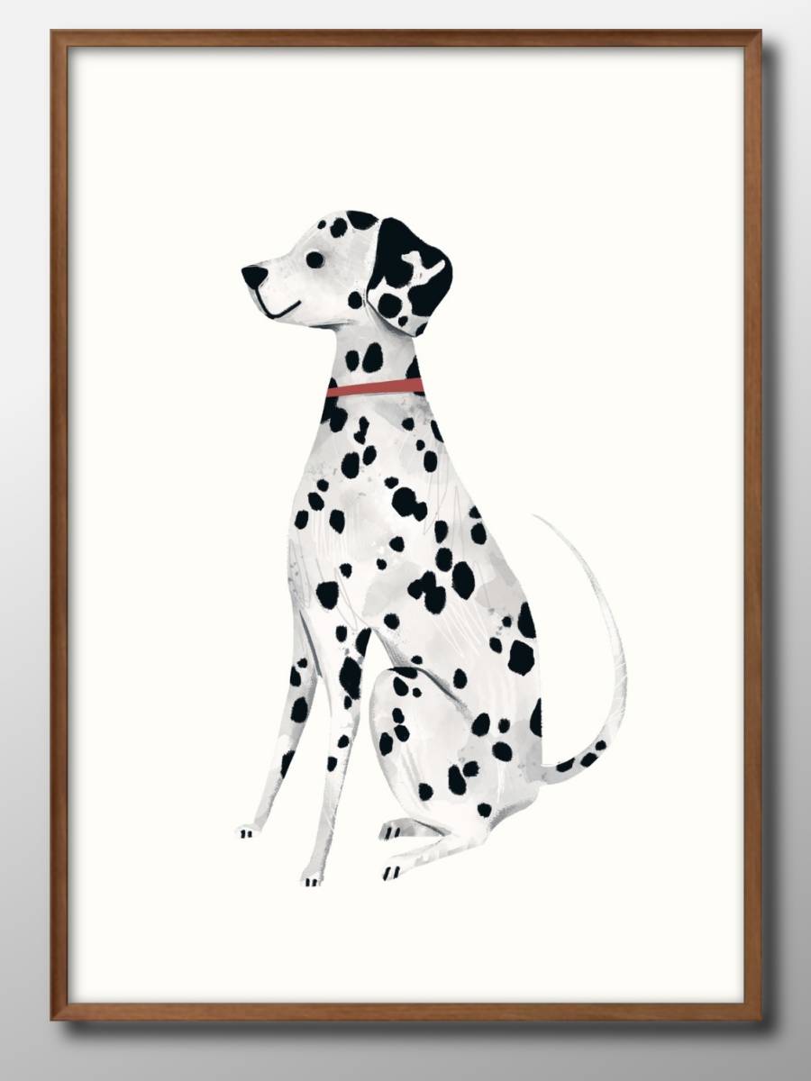 11348 ■ Free shipping!! A3 poster Dog Dalmatian DOG Nordic/Korean/painting/illustration/matte/exclusive to our store, Housing, interior, others