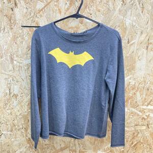 HA47【2003】バットマン Tシャツ 12サイズ 子供用 プリント キャラクター ロゴ BATMAN DCコミックス 丸首 グレー【120102000063】