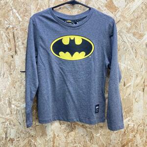 HA48【2003】バットマン Tシャツ 8サイズ 子供用 グレー プリント キャラクター ロゴ BATMAN DCコミックス 【120102000063】