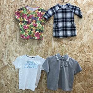 YB923【2003】子供服 110-130サイズ前後 4枚セット 7-9歳 児童 Tシャツ ポロシャツ まとめ売り 男女兼用 子供用 キッズ【600102000007】