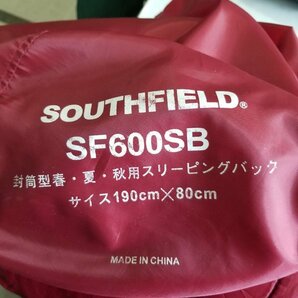 ●SOUTHFIELD● 封筒型シュラフ 春・夏・秋 スリーピングバッグ 寝袋 SF600SB 赤 中古の画像5
