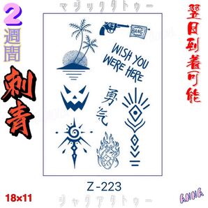 2週間で消える z223 マジックタトゥー ジャグアタトゥーシール タトゥーシール ティントタトゥーシール ボディーアートシール