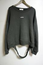 美品 正規 18AW NEON SIGN ネオンサイン unfinished sweat スウェットトレーナー シャツ ダメージ加工 灰 サイズ46 本物 927M_画像1