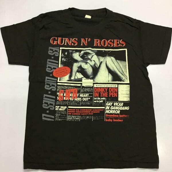 SR4B3♪ 両面プリントバンドデザイン半袖Tシャツ ガンズアンドローゼズ Lサイズ ③ GUNS N’ ROSES