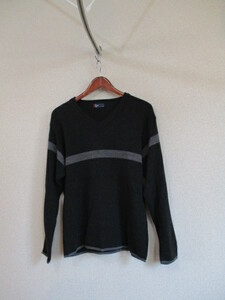 OLDENGLANDBASIC gray V neck knitted (USED)100917