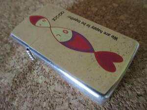 ZIPPO 『We are happy to be together』2000年2月製造 スリムタイプ アニメ 魚 キス love Fish Kiss オイルライター ジッポ 廃版激レア