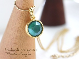 !!+angelo+ Swarovski 1088. necklace (n-089) C Royal green G simple one bead autumn winter 