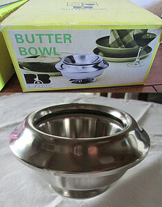 昭和 レトロ アンティーク★BUTTER BOWL ★18－8　STAINLESS STEEL ステンレス製アンティーク バターボール 台付　（2910）　