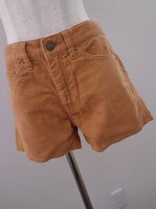 783[ free shipping ]LOWRYS FARM Lowrys Farm corduroy short pants cotton 100% plain M Camel Bay kdo color autumn winter casual 