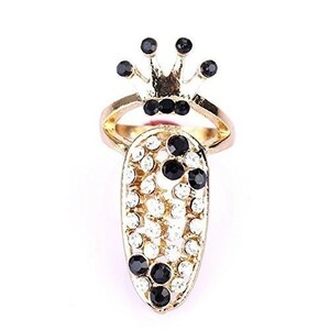 ★ オシャレ ネイルリング ★ キラキラ ジュエリー 指輪 爪 ネイルチップ ネイルリング アクセサリー A-9