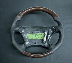  Benz!Steering/[⑳ latter term W211/ other W463R230 etc. / wood / walnut / punching leather 