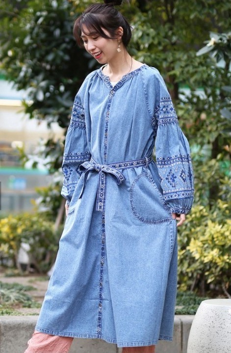 新品未使用タグ付き ANAYI スタッズ付きワンピース デニムワンピース