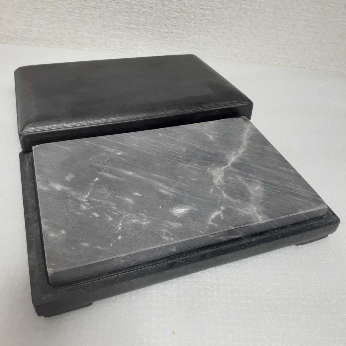 史上一番安い 書道名品 端渓老坑古硯唐木硯箱付き 紫端方硯 希少 オンラインオリジナル 大迫力の大型端渓硯(*⁰▿⁰*) No.144 書