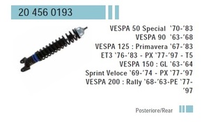 RMS 20456 0193 社外 サスペンション後(スポーツ) ベスパ V50/SPR/P/PX(DRUM要確認)