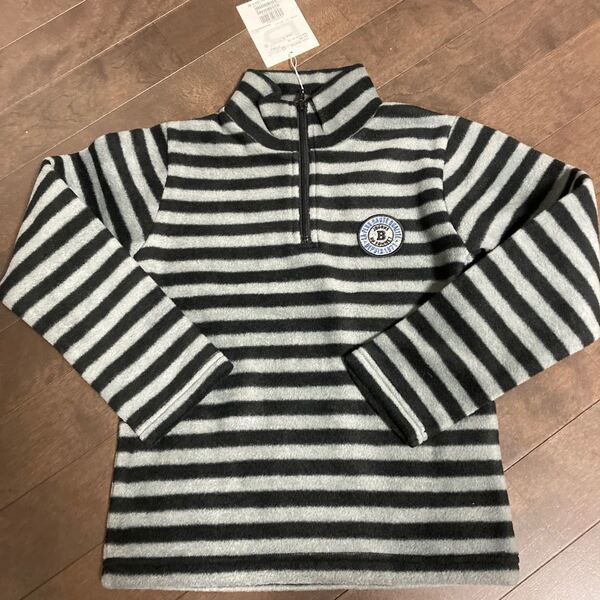 べべ トップス ボーダー セーター ニット フリース グレー ブラック BeBe 男児 男の子 ボーイズ 130 トレーナー