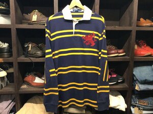 90 00'S POLO RALPH LAUREN BORDER RUGBY SHIRT SIZE M オールド ラルフローレン ボーダー ラグビー シャツ 長袖 ジャージ