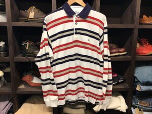 LACOSTE BORDER L/S POLO SHIRT SIZE M ラコステ ボーダー ポロ シャツ 長袖