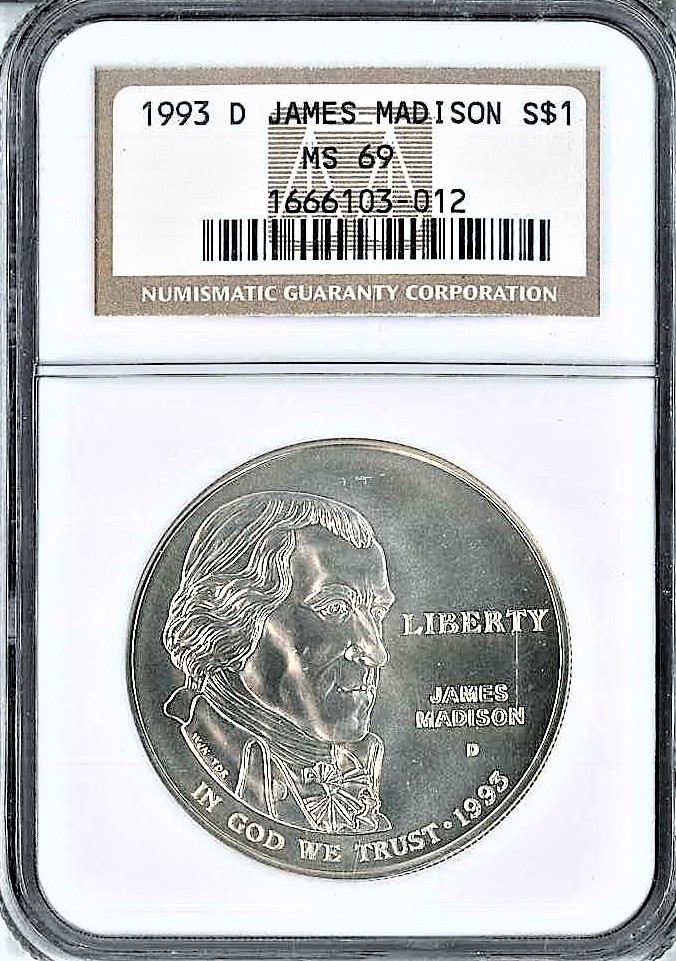 金貨 銀貨 アンティークコイン 1993 W James Madison Commemorative S
