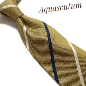 Aquascutum アクアスキュータム ネクタイ ブランド ネイビー 黄 1421