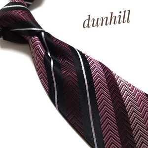 美品 1円 dunhill ダンヒル ネクタイ ハイブランド 黒 紫 ピンク 1478