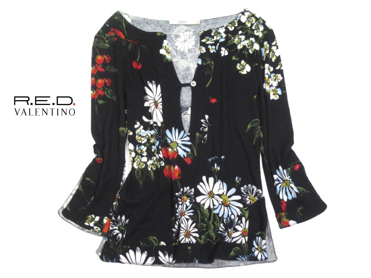 超高級 レッド ヴァレンティノ RED VALENTINO ロゴ 金ボタン