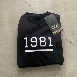 JackWolfskin☆ジャックウルフスキン☆スウェットオーガニックコットン新品未使用タグ付☆男性用サイズS JP CLASSIC 1981 SWEATSHIRT☆黒系